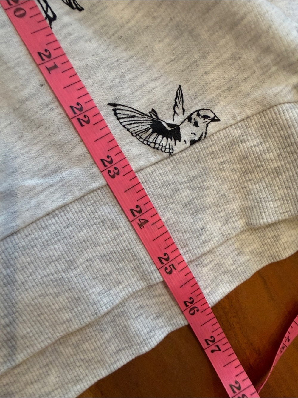 Light Gray Bird-Print Crewneck Sweatshirt - Picture 7 of 9